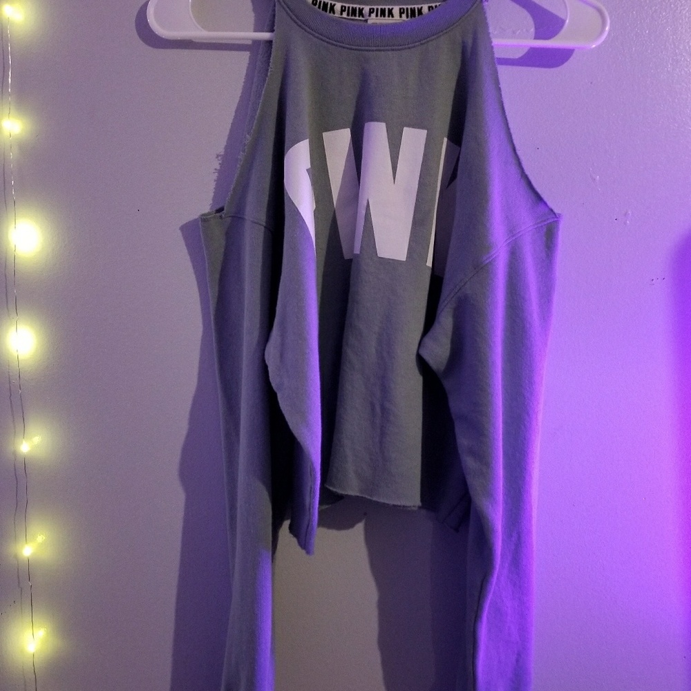 VS PINK Cold Shoulder Crewneck (green)